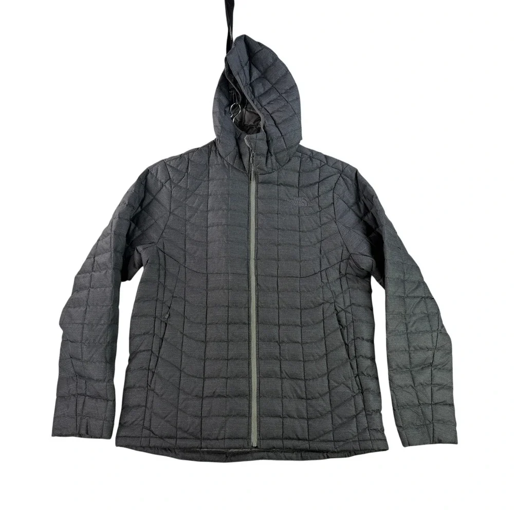 The North Face ThermoBall Eco Hoodie Mens Large Gray Quilted Puffer Jacket